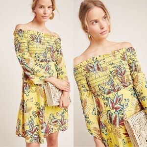 ANTHROPOLOGIE Farm Rio Bria Smocked Mini Dress